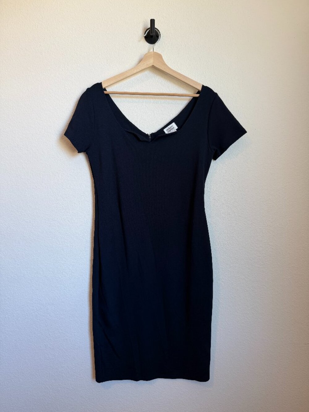 Unique Vintage Navy Blue Pinup Sheath Dress Sweetheart Neckline Plus 2X